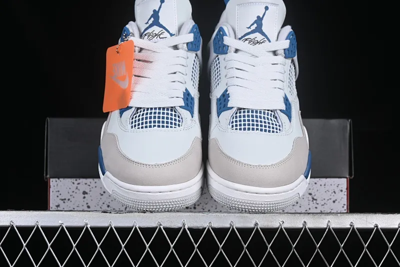 All categories Air Jordan Jordan series basketball shoes Air Jordan 4 pure original Air Jordan 4 Retro "Military Blue" AJ4 Joe 4 white blue gray first year color FV5029-141